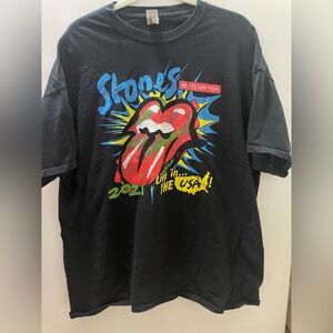 Rolling Stones 2021 No Filter USA Tour Black Tee Red Tongue